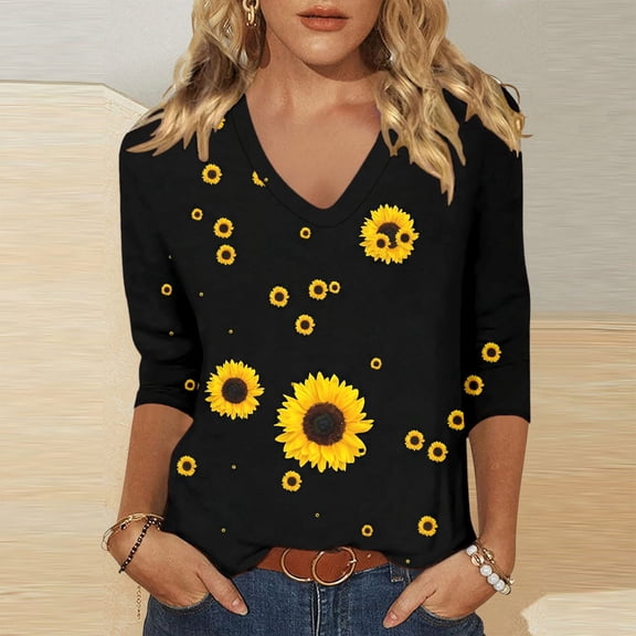 MAIHAN Womens Short Sleeve Sweatshirt Casual Summer Boho Tops Graphic Shirts Womens Summer Tops Floral Shirts for Women