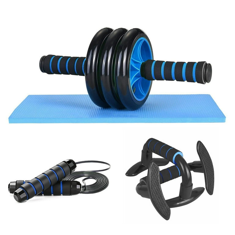 4 in 1 AB Wheel Roller Kit Portable with for Push UP Bar Jump Rope and Knee Pad for Gym Fitness Home Workout Walmart
