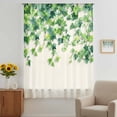 thumbnail image 2 of Country Leaves Sheer Curtains 54 Inches Long, Spring Green Leaf Branches Vine Botanical Light Filering Curtains, Breathable Simi Curtain Privacy Drapes for Kitchen Bathroom Small Window Treatment, 2 of 9
