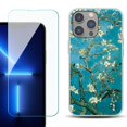 thumbnail image 1 of Slim-Fit Gel TPU Phone Case for iPhone 14 Pro Max, with Tempered Glass Screen Protector, by OneToughShield ® - Almond Blossom, 1 of 4