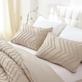thumbnail image 3 of Taupe Comforter King Size 3Pcs, Boho Comforter Set King Taupe Farmhouse Bedding Sets Queen, Vertical Tufted Comforter, Lightweight Neutral Boho Bed Set (1 Comforter, 2 Pillowcases), 3 of 4