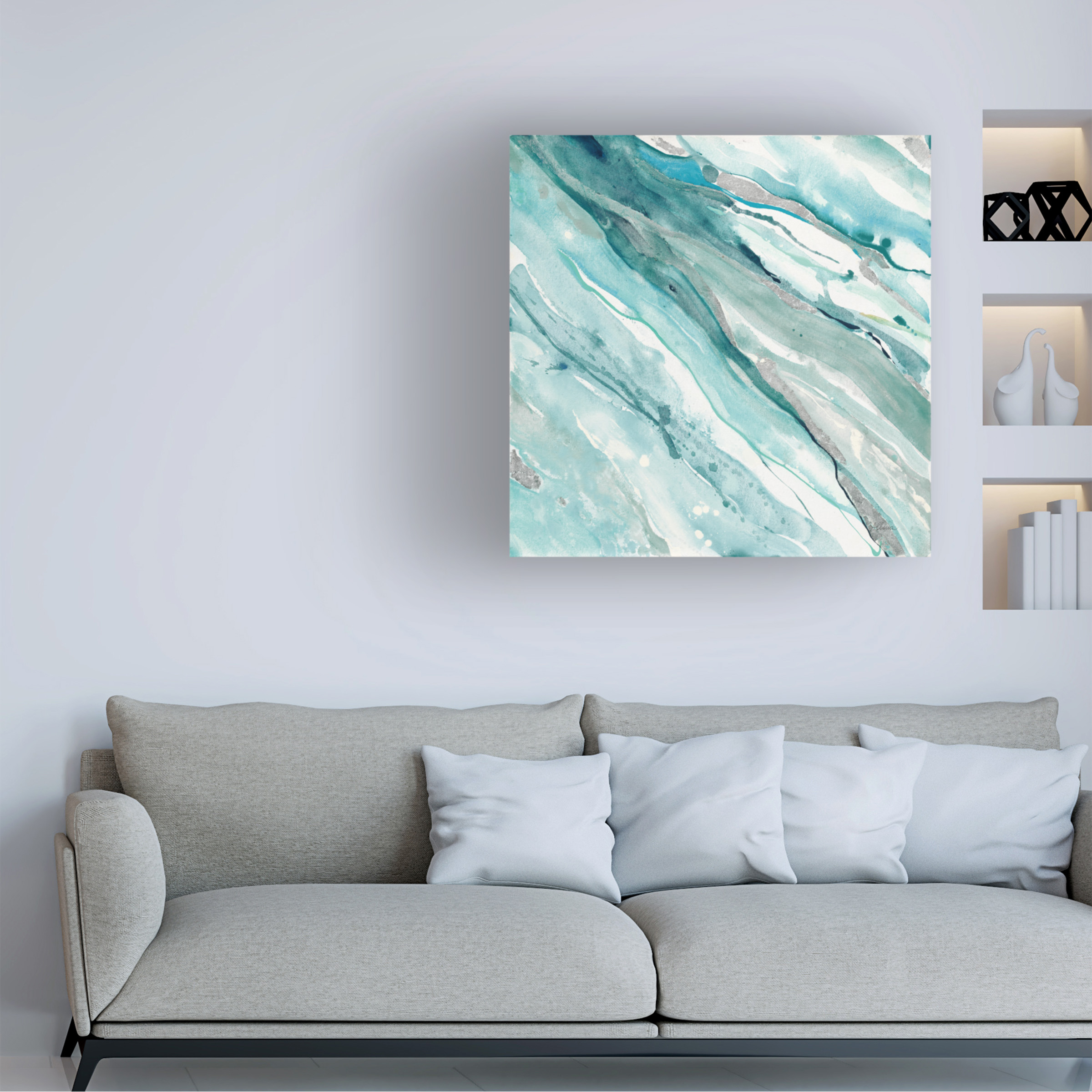 Trademark Fine Art 'Silver Springs II Blue Green' Canvas Art by Albena Hristova