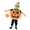 Pumpkin Jumpsuit w/basket, variant on Halloween Pumpkin Costume for Toddler, Pumpkin Costume with Plush Green Leaves, Halloween Party Dress up Costume 3-4 Yrs