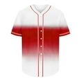 thumbnail image 4 of IYTR Men Gradient Baseball Shirts Short Sleeve Button Down Tee Tops Loose Fit Streetwear T Shirt Sporty Outfit (Watermelon Red,XXXXL), 4 of 5
