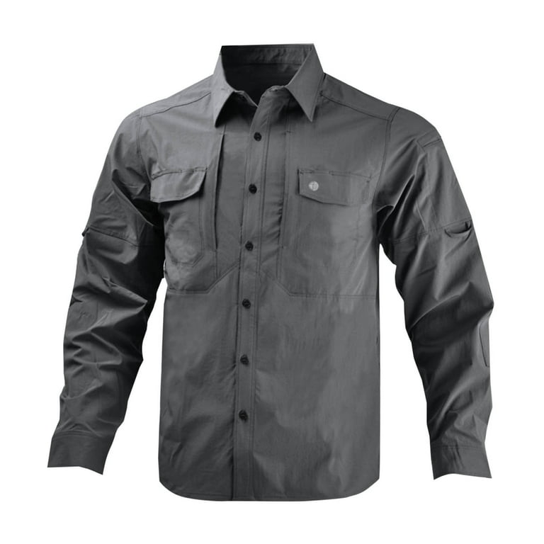 ZCFZJW Tactical Long Sleeve Shirts for Men Military Button