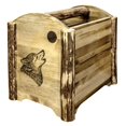 thumbnail image 3 of Glacier Country Collection Magazine Rack w/ Laser Engraved Wolf Design, 3 of 9