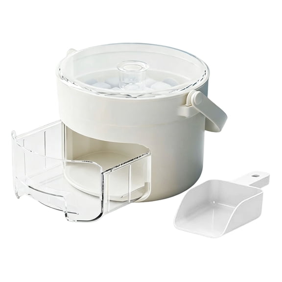 Compact Portable Ice Maker With Lid, 25 Cube Tray With Handle, Ice Bucket Storage Box For Freezer Rv Beer And Drinks (D)