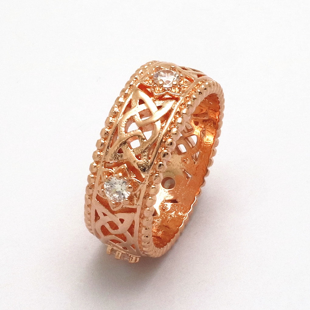 Men Women Couples Flower Wedding Ring Crystal Woven Crystal Ring