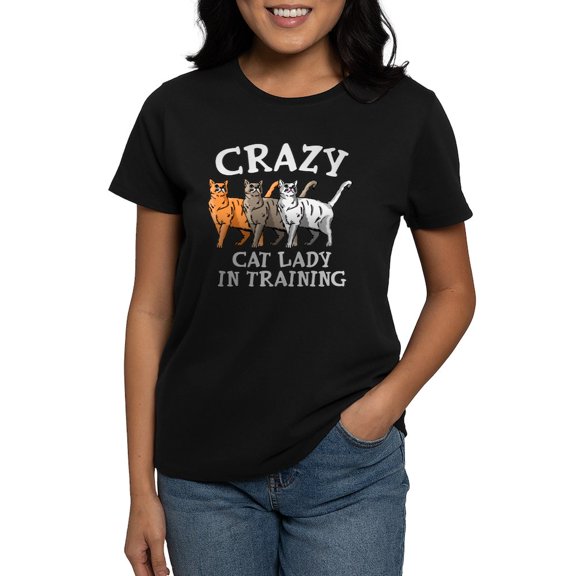 CafePress - Crazy Cat Lady Women's Classic T Shirt - Women's Traditional Fit Dark T-Shirt