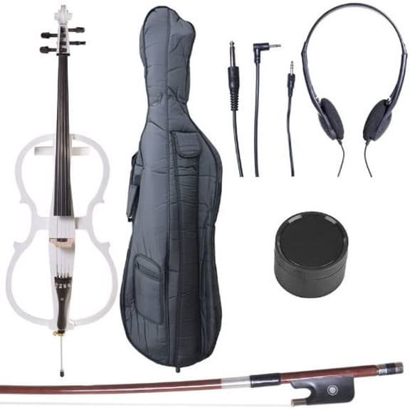 Pre-Owned Cecilio 4/4 CECO-1WH Pearl White Electric Cello with Ebony Fittings in Style 1 (Full Size)