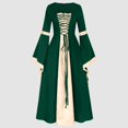 thumbnail image 4 of Huanglei Robe Femme Style Rétro Manches Trompette Longue Robe Vintage Longueur Médiévale Robe Gothique Femme, 4 of 4