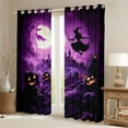 thumbnail image 2 of jejeloiu Spooky Pumpkin Lantern Blackout Curtains,Cartoon Halloween Witch Curtains Pack of 2 (38x45 Each),Spooky Castle Window Curtains For Boys Teens,Ultra Soft Home Decor, 2 of 6