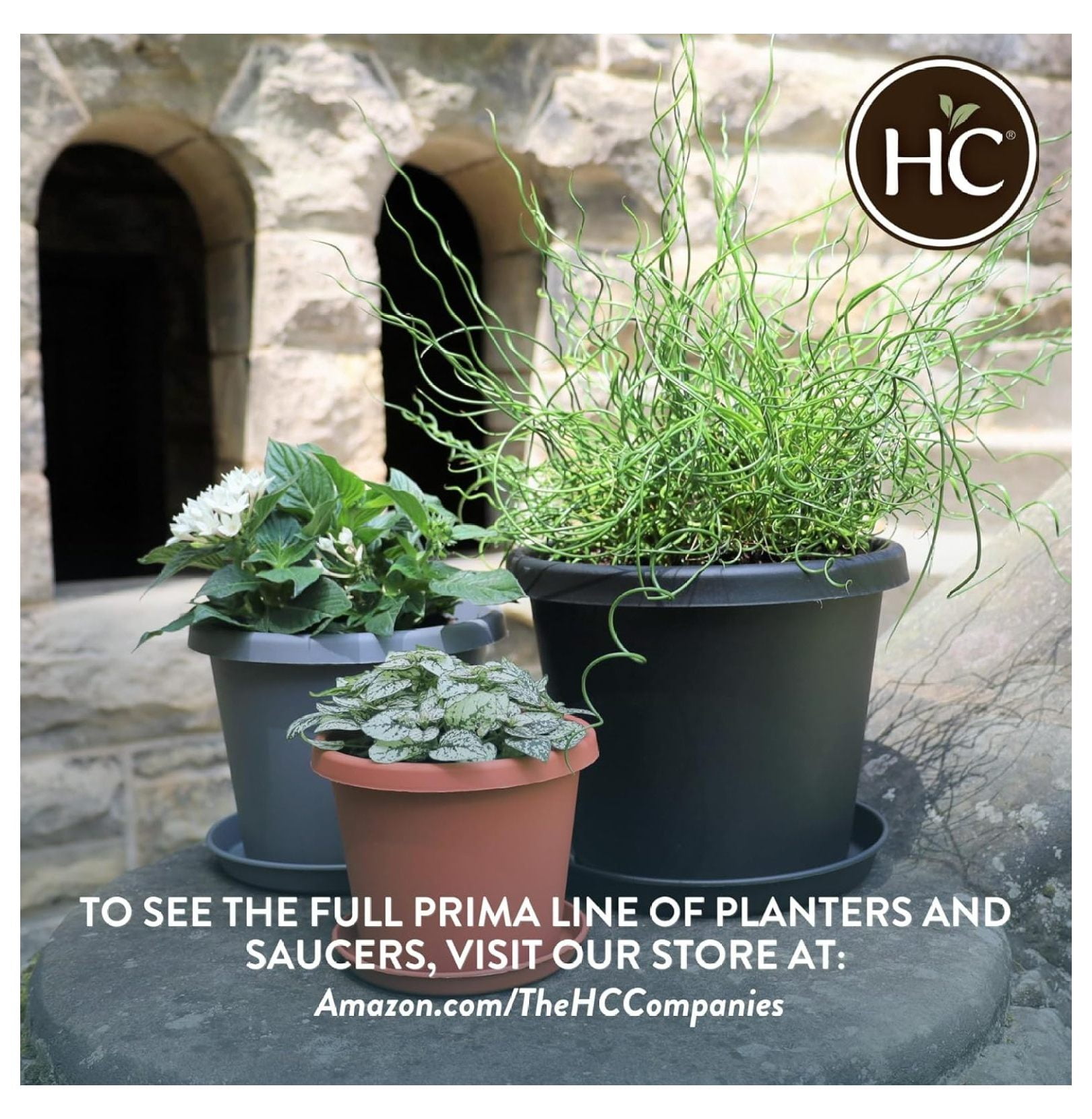 20 Inch Round Plastic Planter Pots - Large Outdoor Indoor Plant Pots with Rolled Rim & Drainage, Clay Color