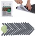 thumbnail image 1 of Ledgebay Rug Pad Grippers for Area Rugs - Pack of 25 Reusable, No Skid, Washable, Anti-Slip, Rug Pad Gripper for Hardwood Floors and Tile with Double-Sided, Self Adhesive to Keep Area Rugs Flat (Gray), 1 of 8