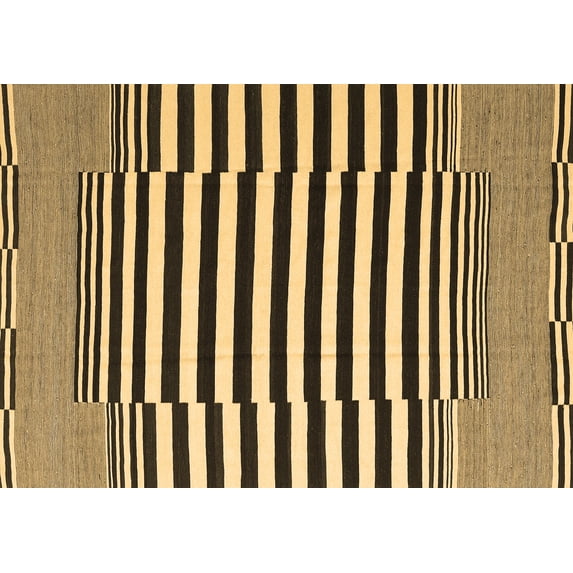 Ahgly Company Indoor Rectangle Abstract Brown Contemporary Area Rugs, 6' x 9'