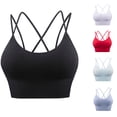 thumbnail image 6 of Qeaghou Womens Bras No Underwire Full Support Sports Bras Wireless Strappy Criss Cross Bra Workout Gym Athletic Fitness Bras, 6 of 7
