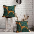 thumbnail image 5 of Teal Green Leaf Pillow Covers 20X20 Inch Summer Tropical Monstera Leaves Plant Decorative Pillow Cases Set of 2 Botanical Cotton Linen Throw Pillows Modern Home Decor For Sofa Couch Cushion Outdoor, 5 of 6