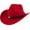 Red, variant on Unisex Western Cowboy Hat Faux Fur Felt Cowgirl Hats American Fedora Hats Outdoor Wide Brim Rodeo Hat with Strap