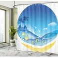 thumbnail image 5 of Ambesonne Exotic Shower Curtain, Tropic Cartoon Sea, 69"Wx70"L, Blue Yellow, 5 of 5