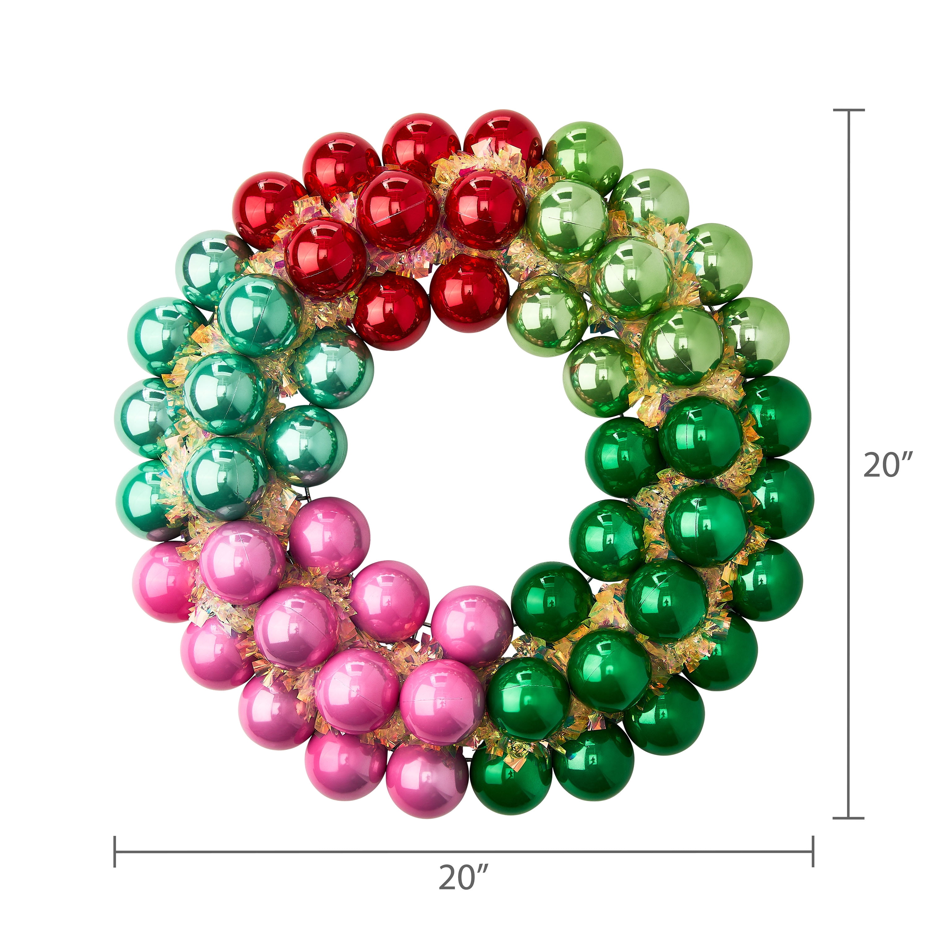 Ornament Christmas Wreath, Multicolor, 20", by Holiday Time