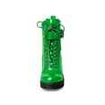 thumbnail image 6 of BLISSFUL STEP Women's Chunky Heel Zip Platform Block Combat Boots Green 8, 6 of 7