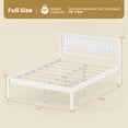 thumbnail image 3 of Costway Lit Plateforme en Bois Format Grand avec Tête de Lit, Base de Matelas, Blanc, 3 of 10