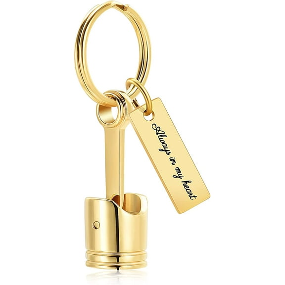Auto Part Cremation Urn Keychain for Ashes for Men's Motor Piston Ashes Keepsake Memorial Jewelry for Love Ones