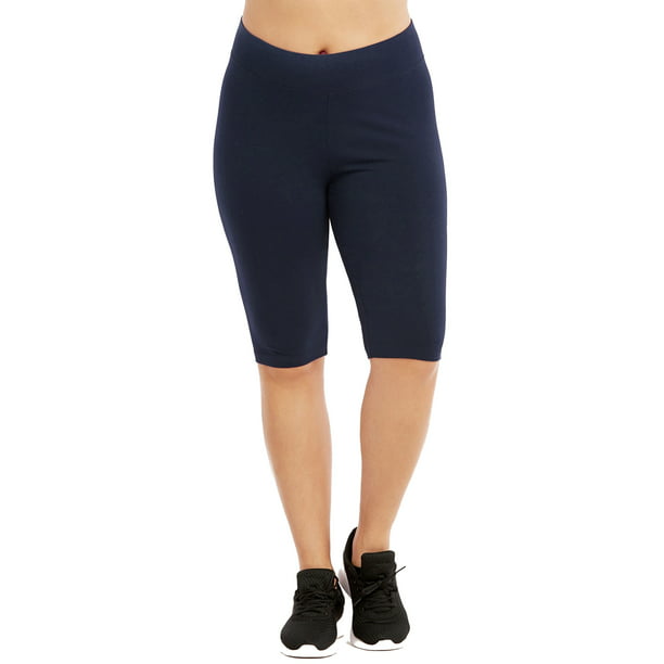 Popular - Women's Plus Size Solid Cotton Long Bermuda Bike Shorts ...