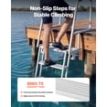 thumbnail image 3 of VEVOR Flip-Up Dock Ladder, 4-Step, Heavy-Duty Aluminum Alloy Pontoon Boat Swim Ladder, with Non-Slip Wide Steps, 350 lbs Weight Capacity, Pull Rope Assist, 3 of 9