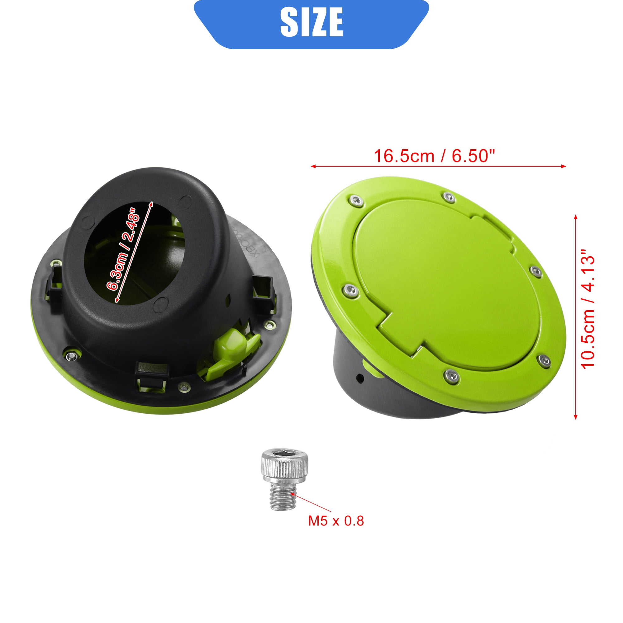 Unique Bargains Green Aluminum Alloy ABS Gas Fuel Tank Cap Cover for Jeep Wrangler 2007-2017 for Jeep Wrangler JK 2018 Locking Fuel Filler Cover Accessories