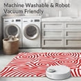 thumbnail image 5 of ODIKA 2'x3' Machine Washable Non-Slip Area Rug, Cane Stripe Swirl Indoor Floor High Traffic Rug, Red, 610326, 5 of 7