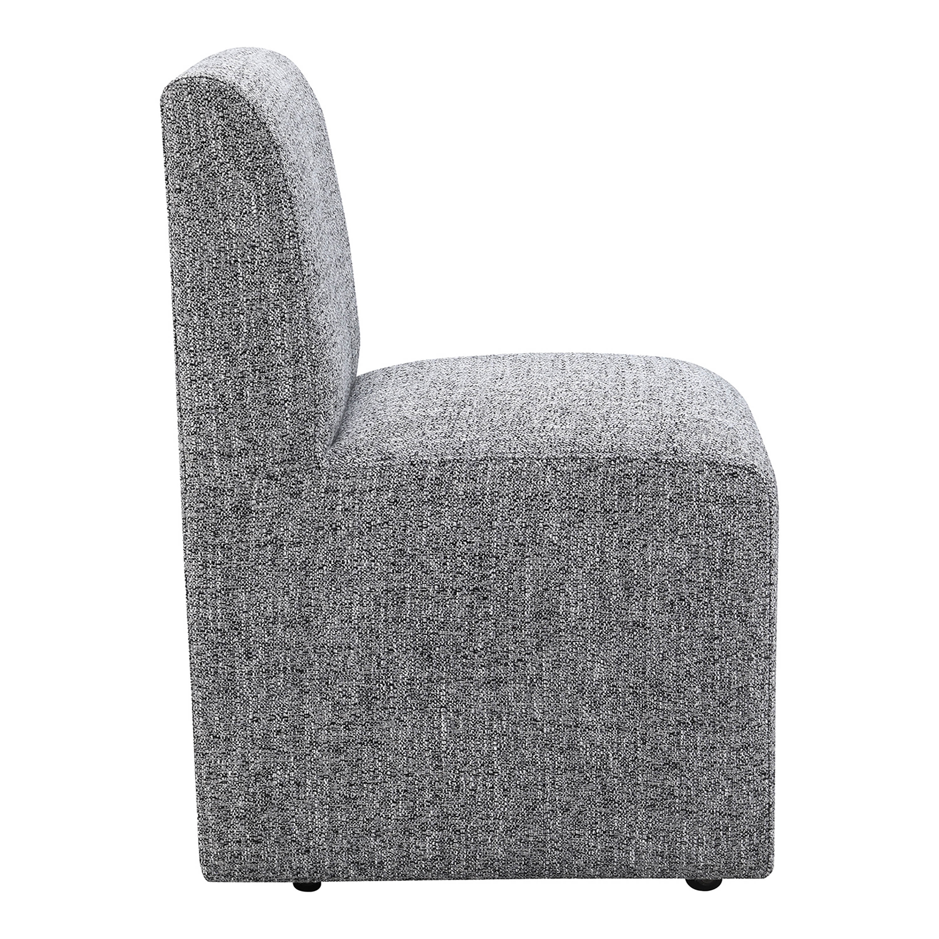 Furniture of America Jaine Modern Fabric Solid Back Dining Side Chairs with Casters, Pewter Gray (Set of 2)