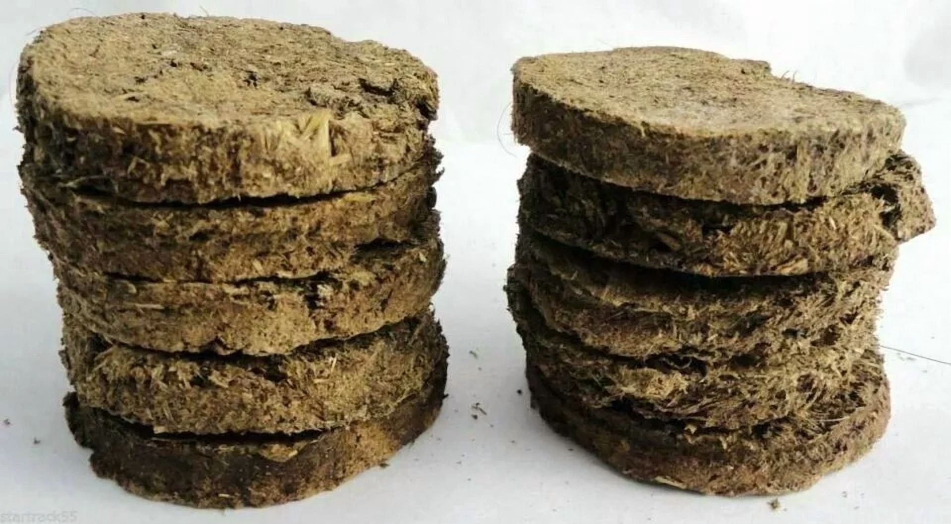 Cow Dung Cake Organic Gobar Upla For Pooja Havan Agnihotra Set Of 10 Pcs