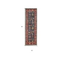 thumbnail image 5 of HomeRoots 8 ft. Pink, Blue & Orange Wool Floral Hand Knotted Distressed Stain Resistant Runner Rug with Fringe, 5 of 5