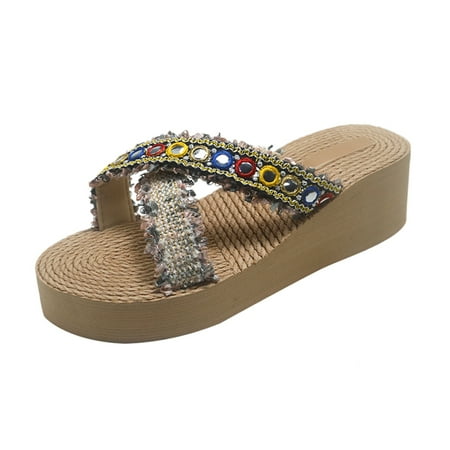 

ZHAGHMIN Fuzzy Slipper Heel Shoes Beach Slope Lacework Shoes Fashion Women S Lens Slippers Thick Soled Women S Slipper Womens House Shoes Slippers Indoor Outdoor Womens Fuzzy Robe And Slippers Women