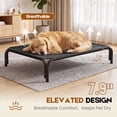 thumbnail image 6 of Cooling Elevated Dog Bed Raised Outdoor Dog Cot for Extra Large Dogs, No-Tool Assembly Washable Mesh, 49"x36" Black, 6 of 10