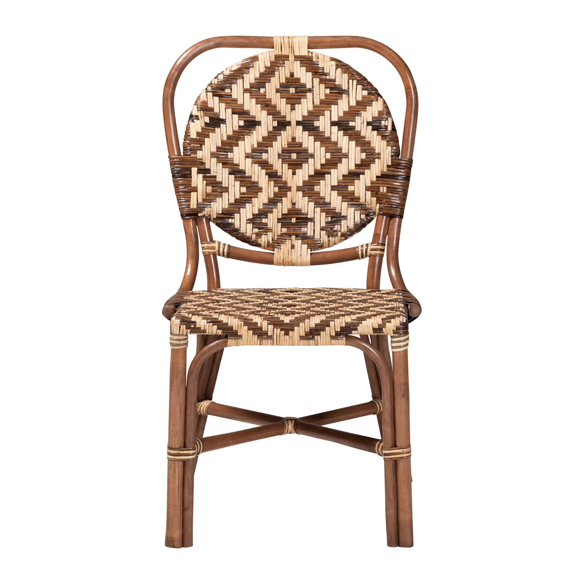 bali & pari Mariano Boho Dining Chair, Dining Height 18.1", Light Brown