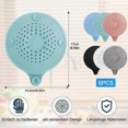 thumbnail image 2 of SNQ 6 Pieces Easy to Clean Drain Strainer Silicone - High Capacity Drain Strainer Shower Hair Trap - Clog Prevention Drain Strainer Kitchen Sink for B, 2 of 4