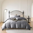 thumbnail image 2 of PURE ERA Long Staple Cotton Duvet Cover Pillow Shams Set 800TC Bedding Sateen Silky Soft Luster Urban Gray Queen, 2 of 6