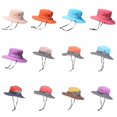 thumbnail image 3 of Chapeau d'Été pour Filles, Queue de Cheval, Mode, Grand Bord, Protection UV, Bob (Violet et Gris), 3 of 3
