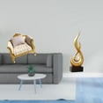 thumbnail image 2 of Sofá De Madera En Miniatura Y Estatua Abstracta De Fuego, Adorno De Escritorio, Artesanía, Simulación, Muebles, Juguete, Figura De Llama De Resina, Escultura De Arte Moderno Para Casa De, 2 of 8