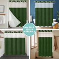 thumbnail image 5 of No Hook Shower Curtain with Snap in Liner, Retro Minimalist Green Leather Waterproof Bath Curtain Double Layers with See Through Top Window, Farm Vintage Cowhide Texture Hotel Shower Curtains 72x72in, 5 of 9