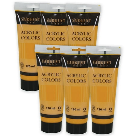 UPC: 0194629120819 | Sargent Art Acrylic Paint Tube 120 ml Cadmium Yellow Medium Pack of 6