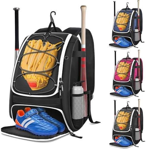 Voylla Baseball Bag, Softball Bag for Baseballgear & T-Ball Bat, Baseball Backpack with Shoes Compartment for Men/Women