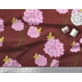 thumbnail image 2 of Soimoi Red Poly Georgette Fabric Insect & Floral Artistic Print Sewing Fabric BTY 42 Inch Wide, 2 of 3