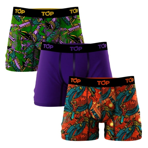 TOP Wear - Men's Cotton Blend Boxer Briefs - Pack of 3 - Soft, Breathable, Snug Fit