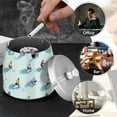 thumbnail image 4 of Yayeee Ashtray with Lid for Cigarette Smokeless Stainless Steel Home Ash Holder, Ice Hockey, 4 of 7