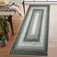 thumbnail image 4 of CAROMIO Braided Print Boho Rug Living Room Area Rug Modern Geometric Area Rug Washable Rug Farmhouse Floor Carpet, 2' x 6' Gray, 4 of 7