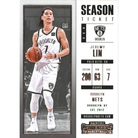 2017-18 Panini Contenders Season Ticket #17 Jeremy Lin Brooklyn Nets Basketball Card