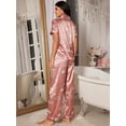 thumbnail image 3 of Women‘s Short Sleeve Pajama Set With Floral Print And Satin Collar, 3 of 7